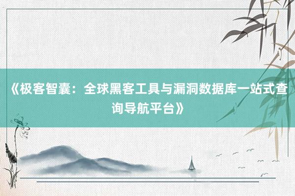 《极客智囊：全球黑客工具与漏洞数据库一站式查询导航平台》